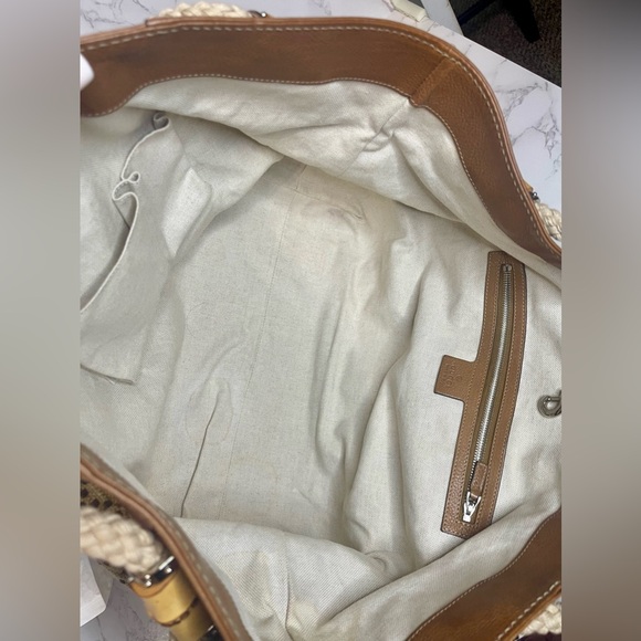GUCCI Straw Diamante Maui Tote Brown - Picture 5 of 15